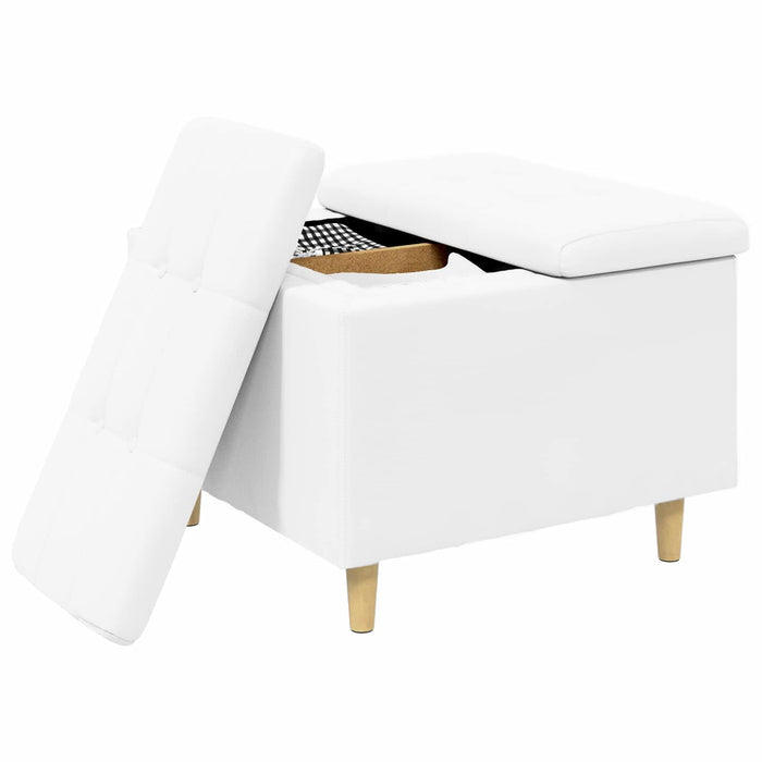 Ottomană de depozitare Alb 60 x 60 x 45 cm Piele artificială - WALTI WALTI