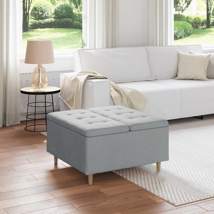 Scaun cu buton cu pernă Gri deschis 80 x 80 x 45 cm țesătură - WALTI WALTI