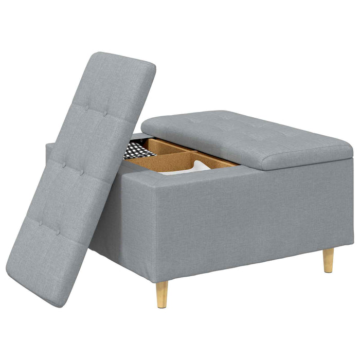 Scaun cu buton cu pernă Gri deschis 80 x 80 x 45 cm țesătură - WALTI WALTI