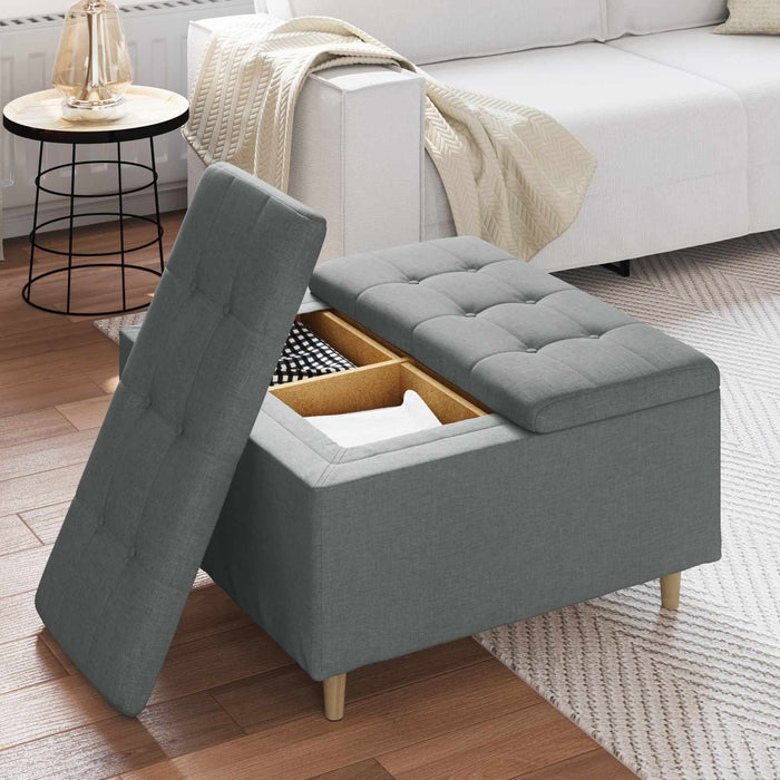 Scaun cu buton cu pernă Gri închis 80 x 80 x 45 cm țesătură - WALTI WALTI