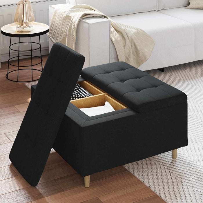 Scaun cu buton cu pernă Negru 80 x 80 x 45 cm țesătură - WALTI WALTI