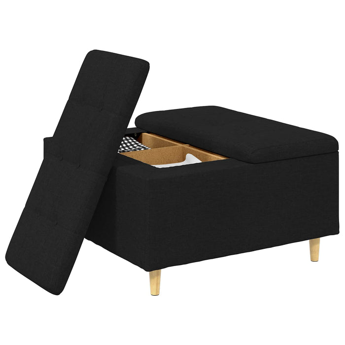 Scaun cu buton cu pernă Negru 80 x 80 x 45 cm țesătură - WALTI WALTI