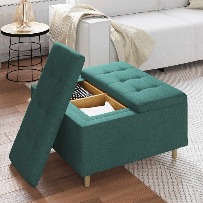 Scaun cu buton cu pernă Verde închis 80 x 80 x 45 cm țesătură - WALTI WALTI