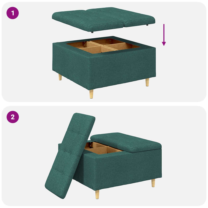 Scaun cu buton cu pernă Verde închis 80 x 80 x 45 cm țesătură - WALTI WALTI