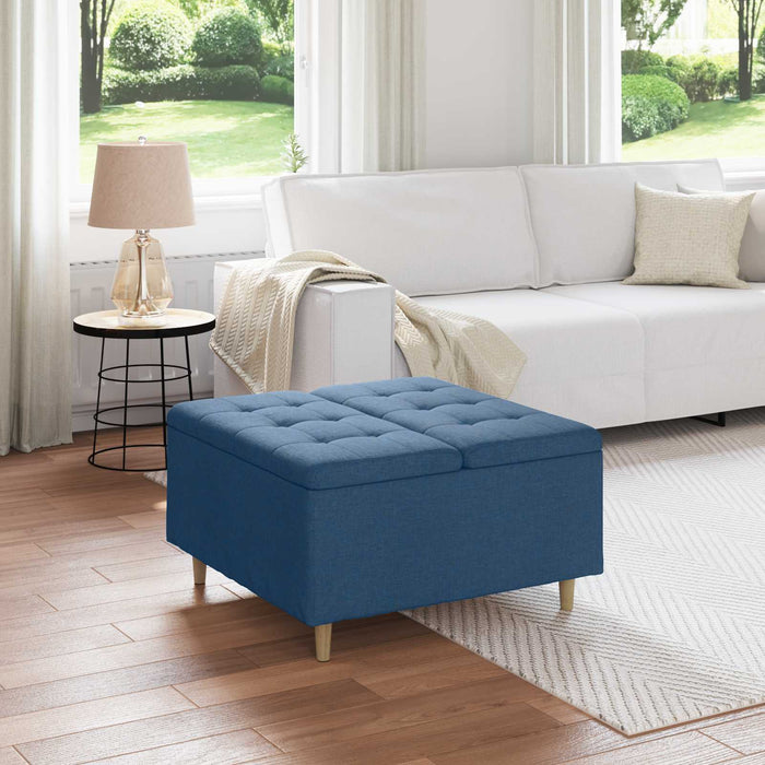 Scaun cu buton cu pernă albastru 80 x 80 x 45 cm țesătură - WALTI WALTI