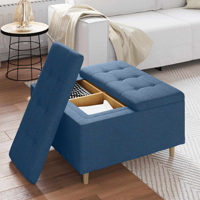 Scaun cu buton cu pernă albastru 80 x 80 x 45 cm țesătură - WALTI WALTI