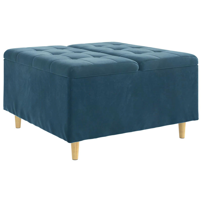 Scaun cu buton cu pernă albastru 80 x 80 x 45 cm Catifea - WALTI WALTI
