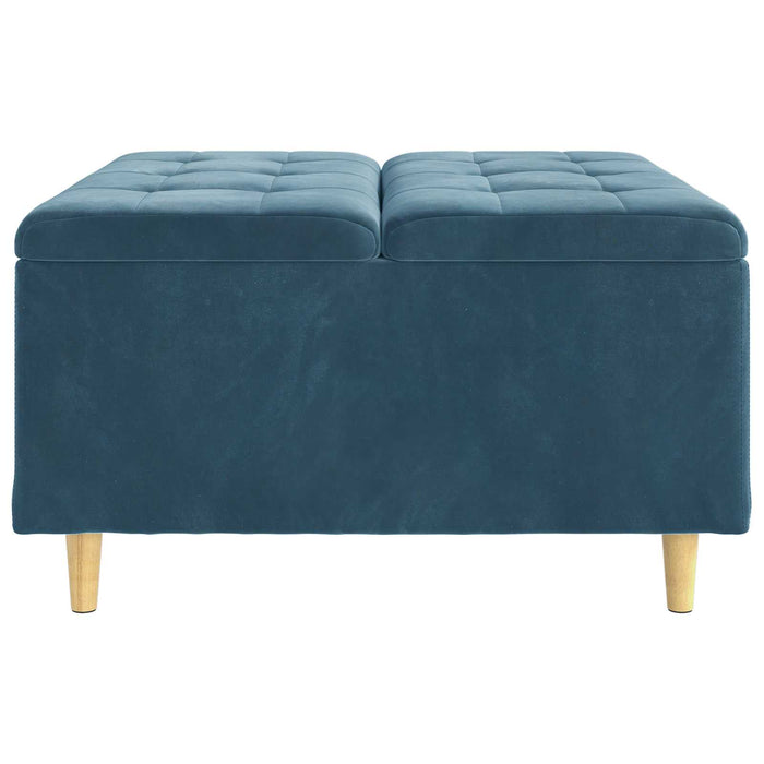 Scaun cu buton cu pernă albastru 80 x 80 x 45 cm Catifea - WALTI WALTI