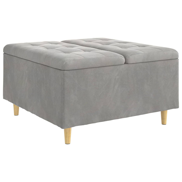 Scaun cu buton cu pernă Gri deschis 80 x 80 x 45 cm Catifea - WALTI WALTI