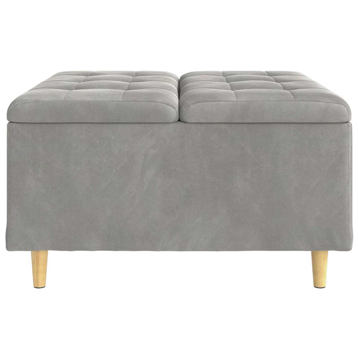 Scaun cu buton cu pernă Gri deschis 80 x 80 x 45 cm Catifea - WALTI WALTI