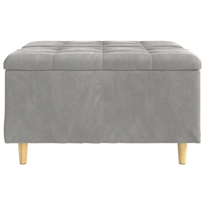 Scaun cu buton cu pernă Gri deschis 80 x 80 x 45 cm Catifea - WALTI WALTI