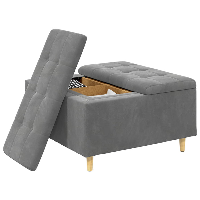 Scaun cu buton cu pernă Gri închis 80 x 80 x 45 cm Catifea - WALTI WALTI