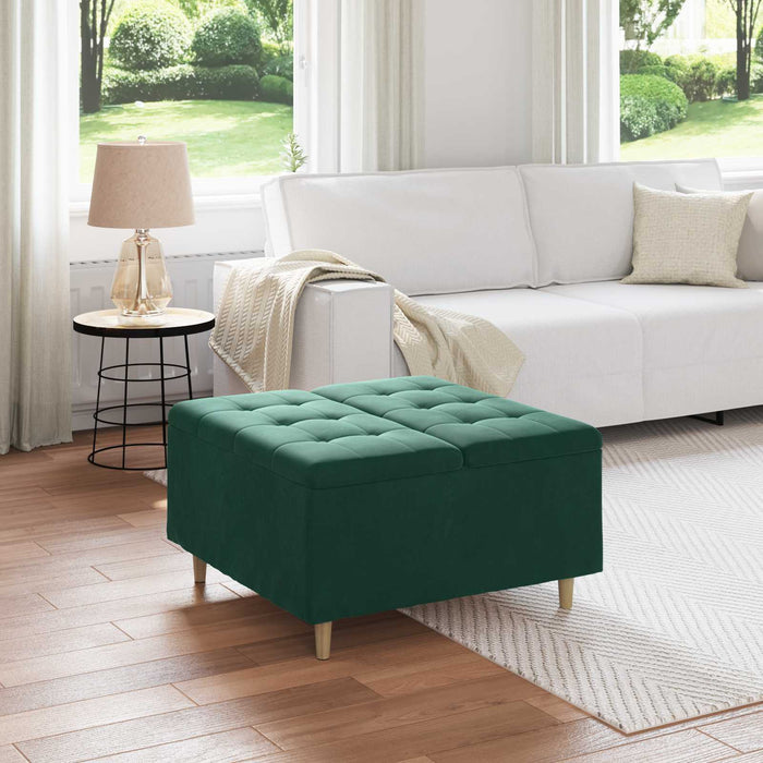 Scaun cu buton cu pernă Verde închis 80 x 80 x 45 cm Catifea - WALTI WALTI