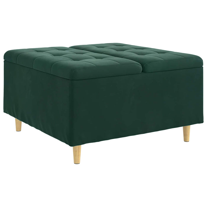 Scaun cu buton cu pernă Verde închis 80 x 80 x 45 cm Catifea - WALTI WALTI