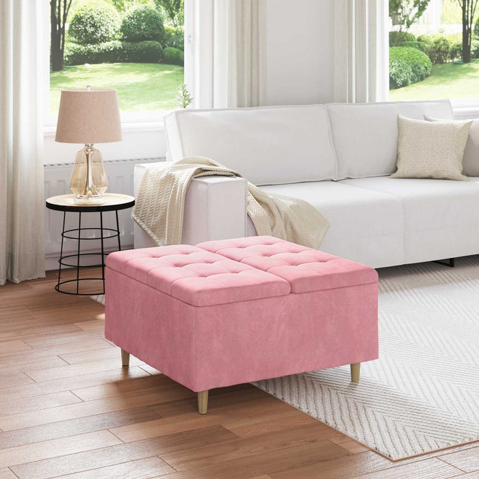 Scaun cu buton cu pernă Roz 80 x 80 x 45 cm Catifea - WALTI WALTI