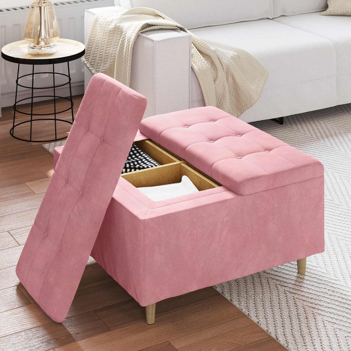 Scaun cu buton cu pernă Roz 80 x 80 x 45 cm Catifea - WALTI WALTI