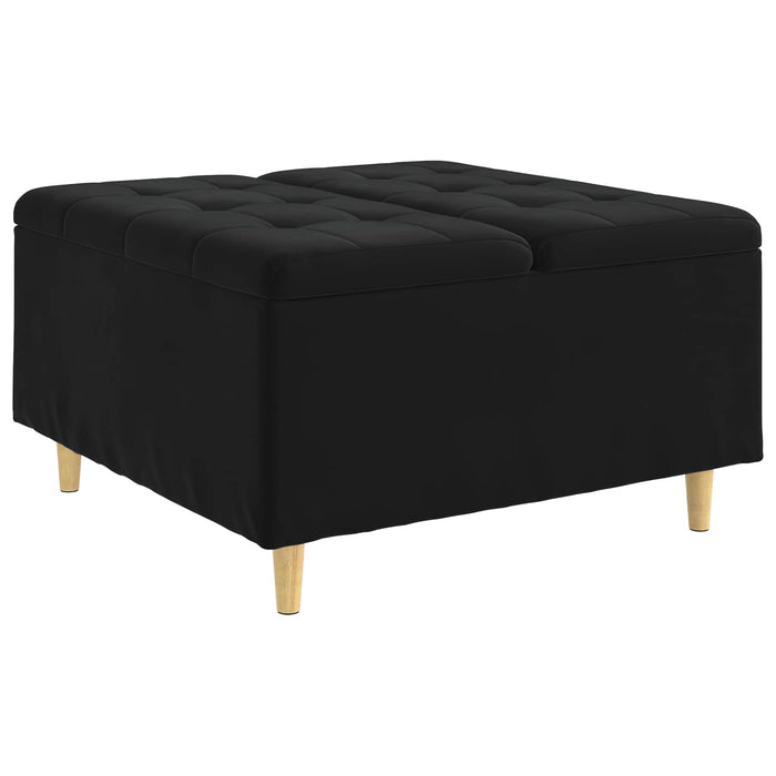 Scaun cu buton cu pernă Negru 80 x 80 x 45 cm Catifea - WALTI WALTI