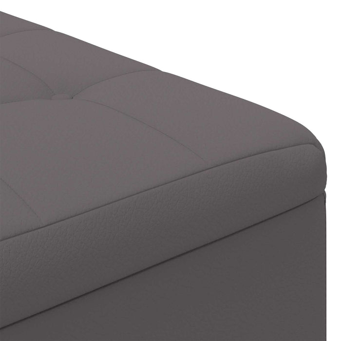 Scaun cu buton cu pernă Gri 80 x 80 x 45 cm Piele artificială - WALTI WALTI