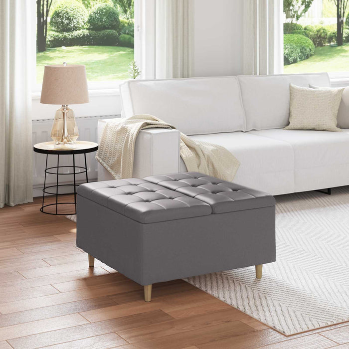 Scaun cu buton cu pernă Gri 80 x 80 x 45 cm Piele artificială - WALTI WALTI