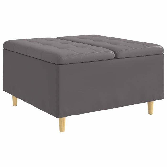 Scaun cu buton cu pernă Gri 80 x 80 x 45 cm Piele artificială - WALTI WALTI