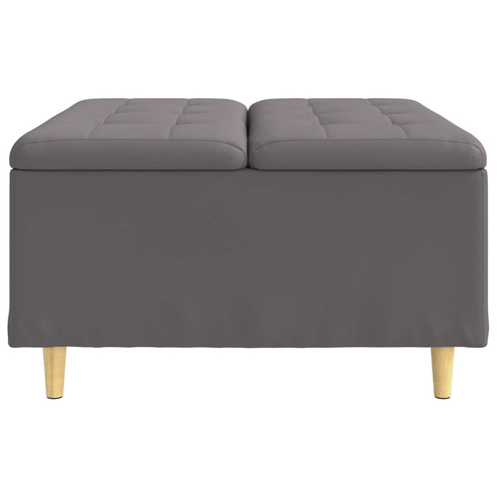 Scaun cu buton cu pernă Gri 80 x 80 x 45 cm Piele artificială - WALTI WALTI