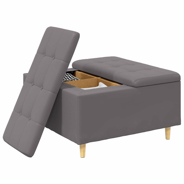 Scaun cu buton cu pernă Gri 80 x 80 x 45 cm Piele artificială - WALTI WALTI