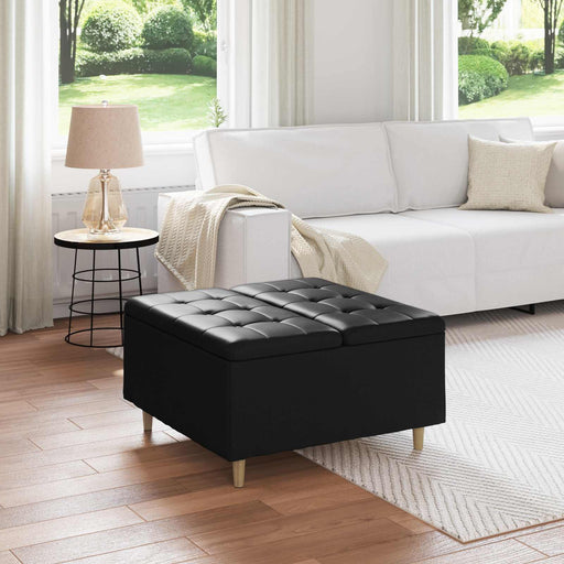 Scaun cu buton cu pernă Negru 80 x 80 x 45 cm Piele artificială - WALTI WALTI