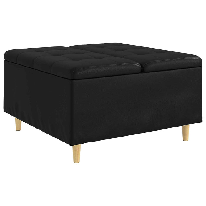 Scaun cu buton cu pernă Negru 80 x 80 x 45 cm Piele artificială - WALTI WALTI