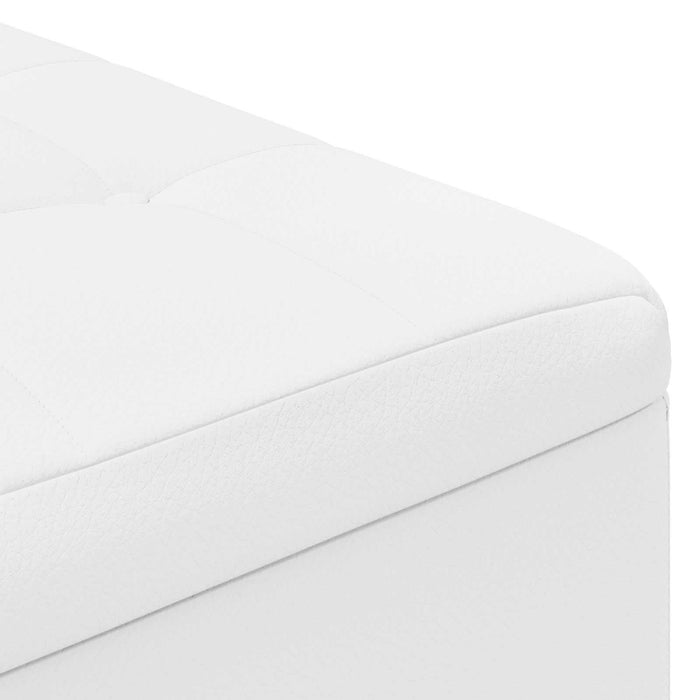 Scaun cu buton cu pernă Alb 80 x 80 x 45 cm Piele artificială - WALTI WALTI