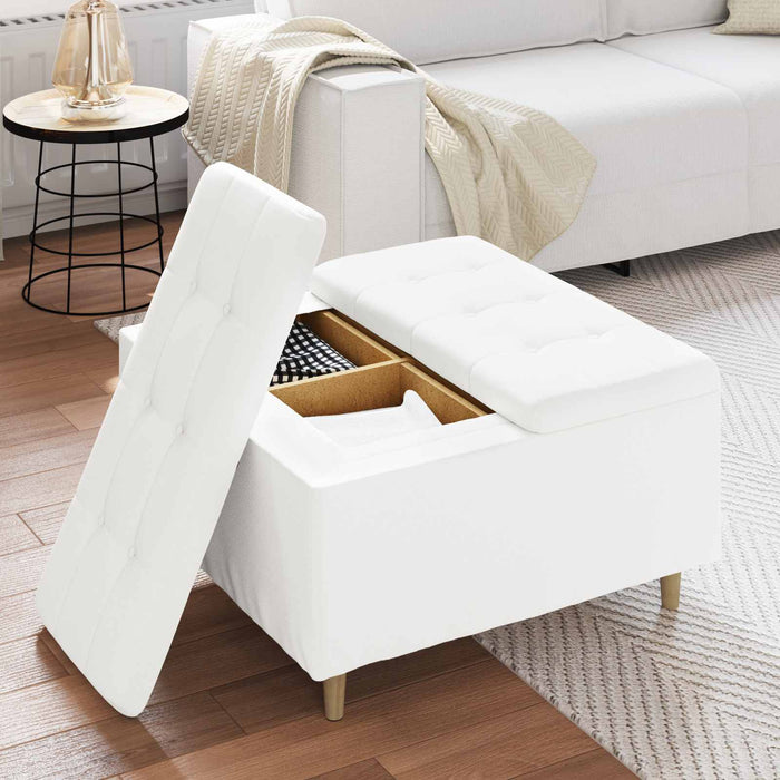 Scaun cu buton cu pernă Alb 80 x 80 x 45 cm Piele artificială - WALTI WALTI