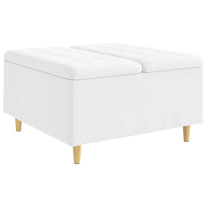 Scaun cu buton cu pernă Alb 80 x 80 x 45 cm Piele artificială - WALTI WALTI
