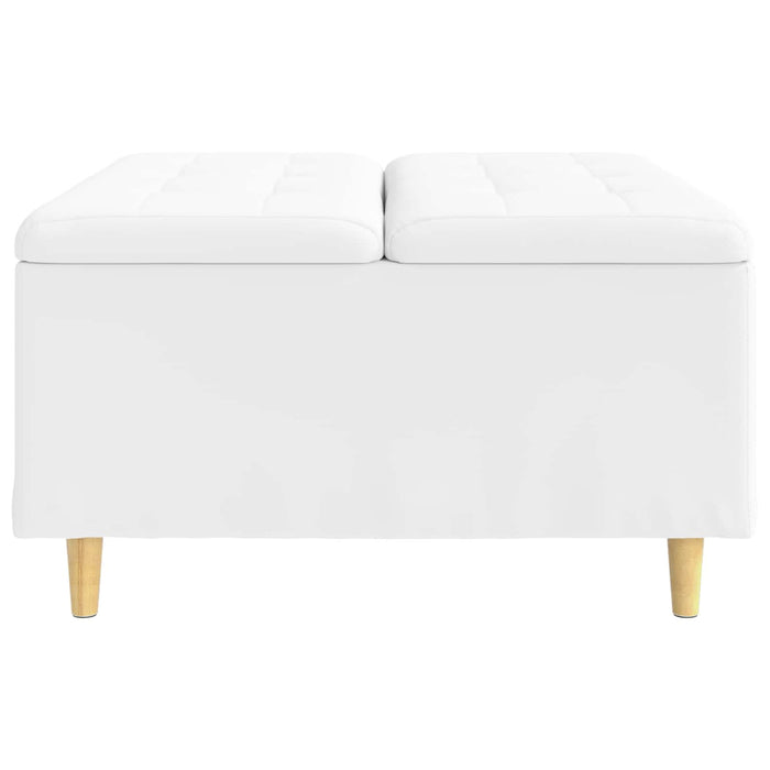 Scaun cu buton cu pernă Alb 80 x 80 x 45 cm Piele artificială - WALTI WALTI