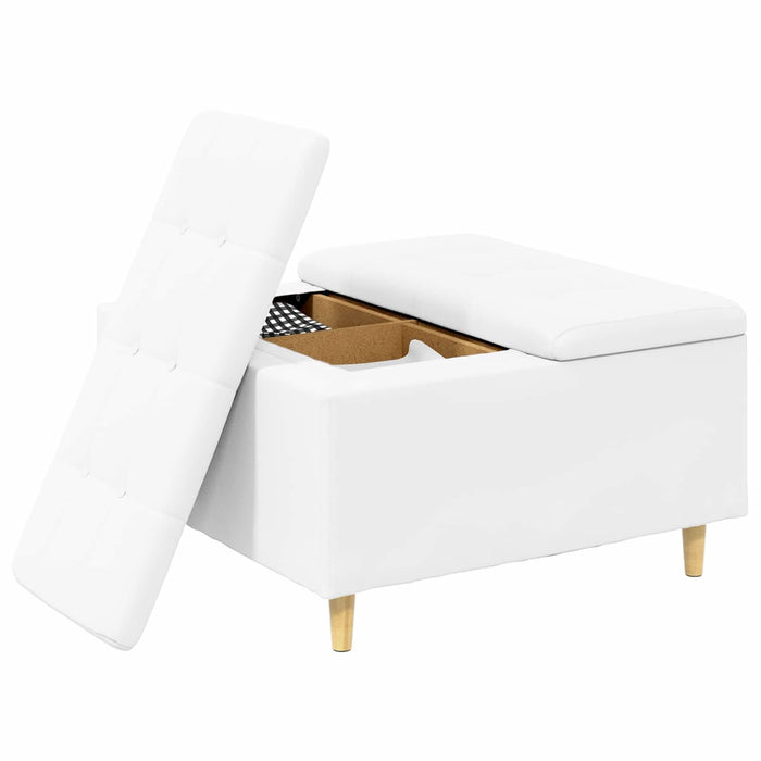 Scaun cu buton cu pernă Alb 80 x 80 x 45 cm Piele artificială - WALTI WALTI