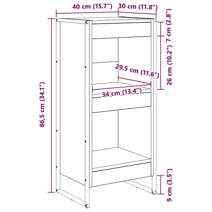 Dulap pentru cărți Gri Sonoma 80 x 30 x 155 cm Lemn compozit - WALTI WALTI