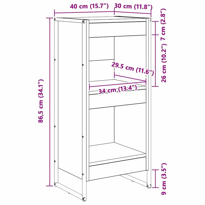 Dulap pentru cărți Stejar artizanal 80 x 30 x 155 cm - WALTI WALTI