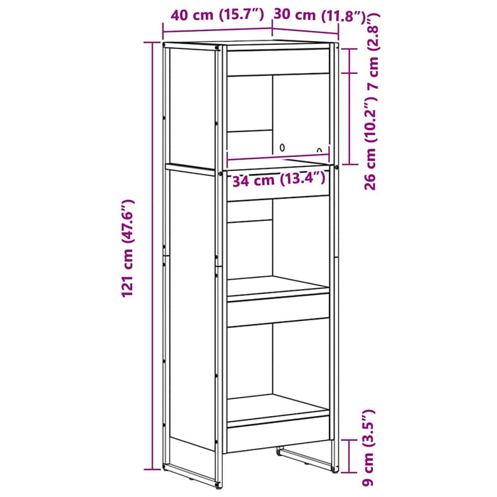 Dulap pentru cărți Lemn Vechi 80 x 30 x 155 cm Lemn compozit - WALTI WALTI