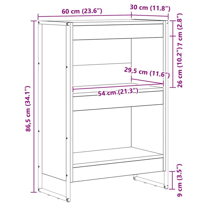 Dulap pentru cărți Stejar artizanal 80 x 30 x 155 cm - WALTI WALTI