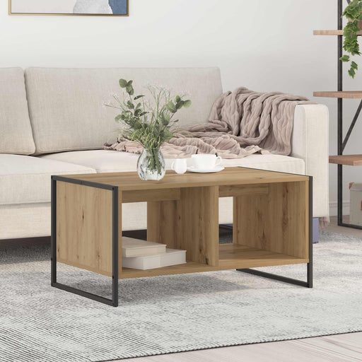 Masă de cafea Stejar artizanal 80 x 50 x 40 cm Lemn compozit - WALTI WALTI