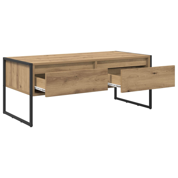 Masă de cafea Stejar artizanal 100 x 46 x 40 cm Lemn compozit - WALTI WALTI