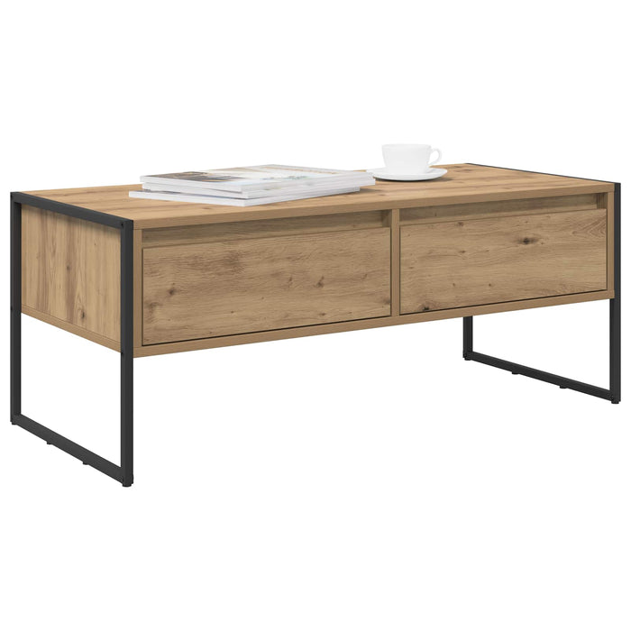 Masă de cafea Stejar artizanal 100 x 46 x 40 cm Lemn compozit - WALTI WALTI