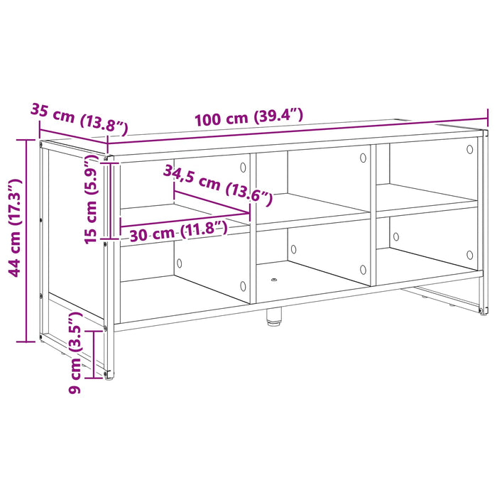 Dulap pentru pantofi Lemn Vechi 100 x 35 x 44 cm Lemn compozit - WALTI WALTI