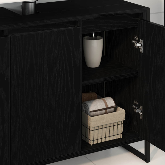 Dulap de Baie cu ușă Stejar Negru 90 x 30 x 60 cm Lemn compozit - WALTI WALTI