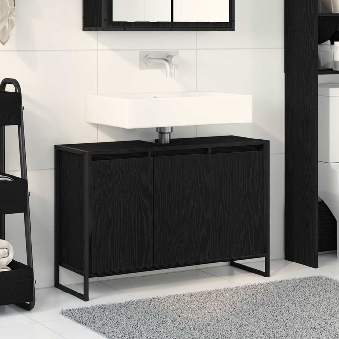 Dulap de Baie cu ușă Stejar Negru 90 x 30 x 60 cm Lemn compozit - WALTI WALTI