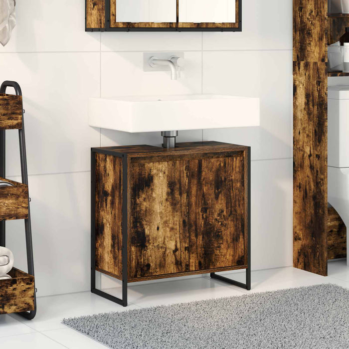Dulap de Baie Stejar fumuriu 60 x 30 x 60 cm Lemn compozit - WALTI WALTI