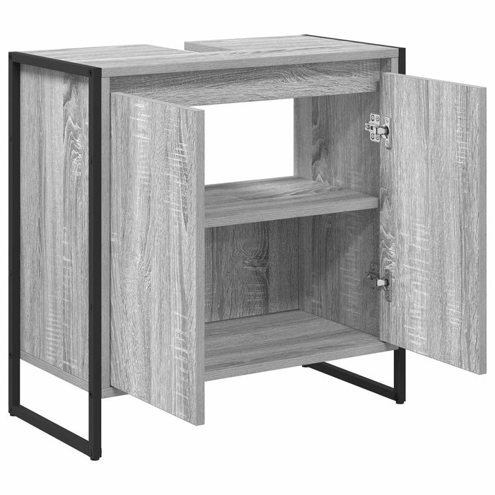 Dulap de Baie cu ușă Gri Sonoma 60 x 30 x 60 cm Lemn compozit - WALTI WALTI
