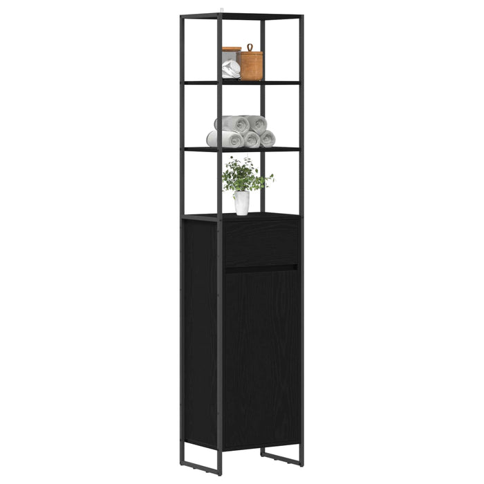 Dulap de Baie Stejar Negru 40 x 30 x 180 cm Lemn compozit - WALTI WALTI