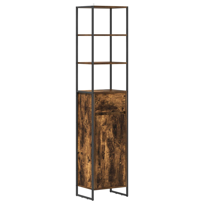 Dulap de Baie Stejar fumuriu 40 x 30 x 180 cm Lemn compozit - WALTI WALTI