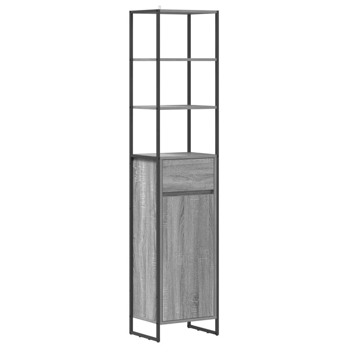 Dulap de Baie cu ușă Gri Sonoma 40 x 30 x 180 cm Lemn compozit - WALTI WALTI