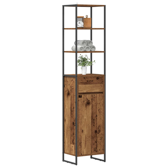 Dulap de Baie cu ușă Lemn Vechi 40 x 30 x 180 cm Lemn compozit - WALTI WALTI