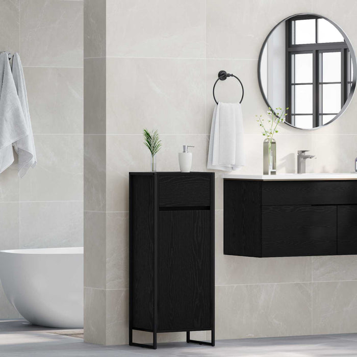 Dulap de Baie Stejar Negru 40 x 30 x 100 cm Lemn compozit - WALTI WALTI